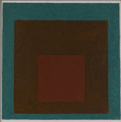 Study to Homage to the Square "Red in Brown against Green"