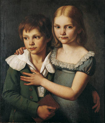 Die Kinder des Künstlers Christine Louise und Étienne Kolbe
