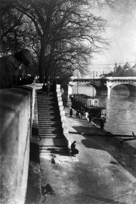 Seineufer mit Treppe und Bäumen (Im Hintergrund der Pont Neuf)