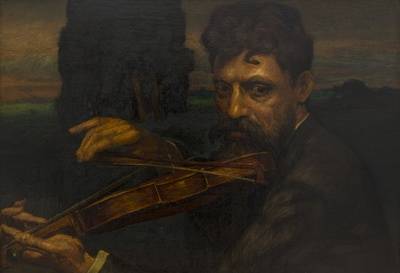 Bildnis des Malers Albert Lang als Geiger